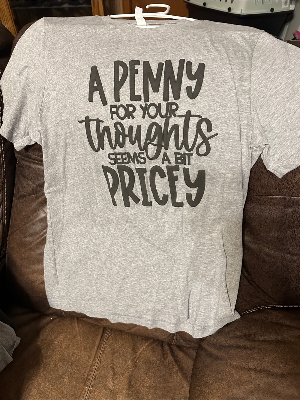 Bella Canvas Heather Gray Short Sleeve Tee with Black Script Graphic